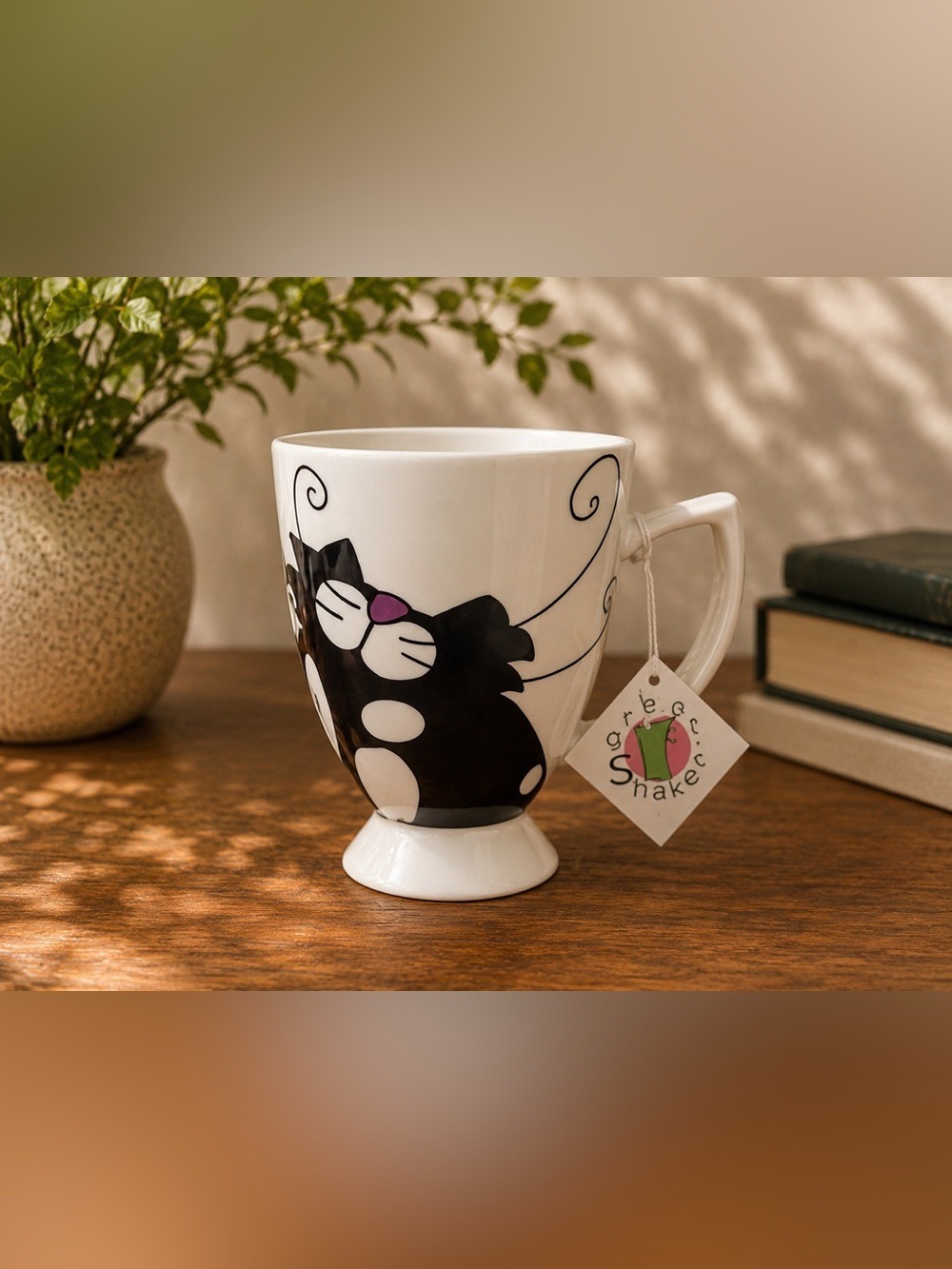 GREAT SHAKES NWT Fine Bone China Cat Mug | Hand-Decorated Tea Cup | Collectible